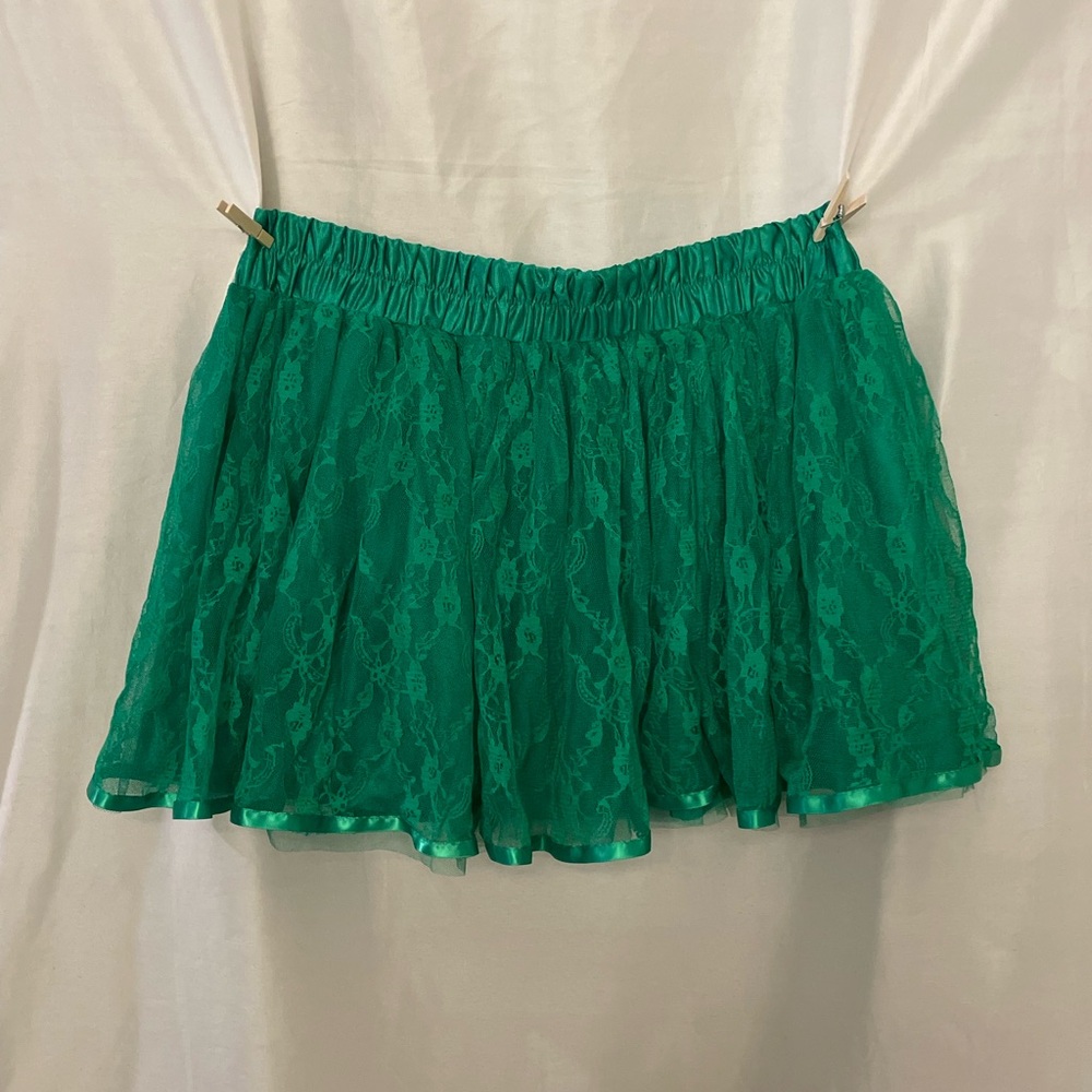 Fun Green Lace Skirt/Slip